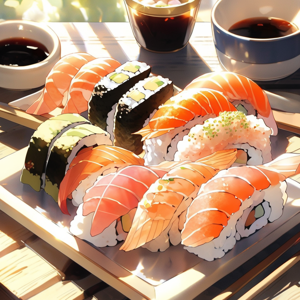 24256-2367057593-food, food focus, still life, sunlight, sushi, table, _lora_colorfulfood-v10_1_.png